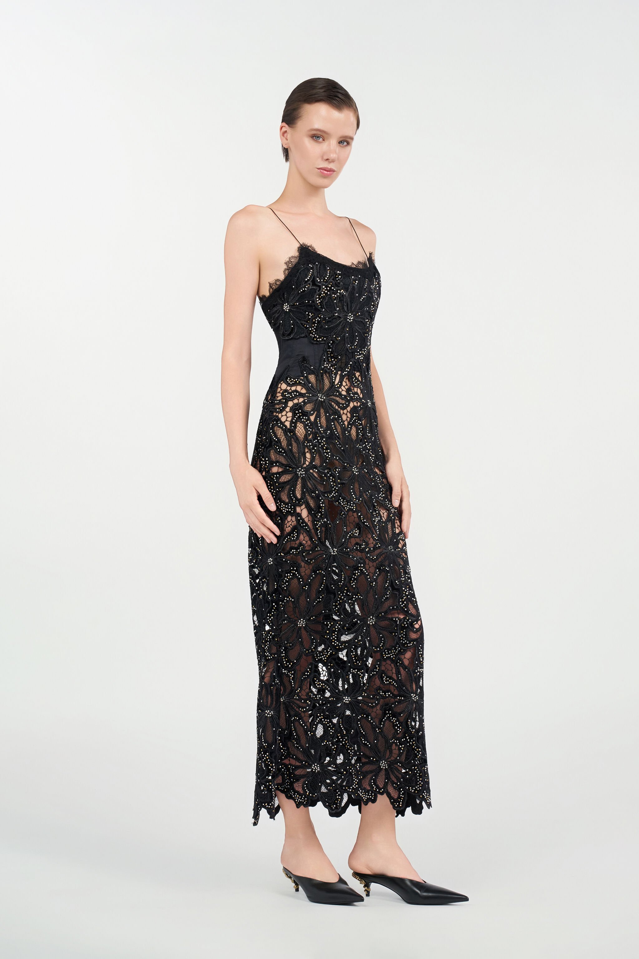 RC Floral Lace Dress BLACK WKR137-FT009