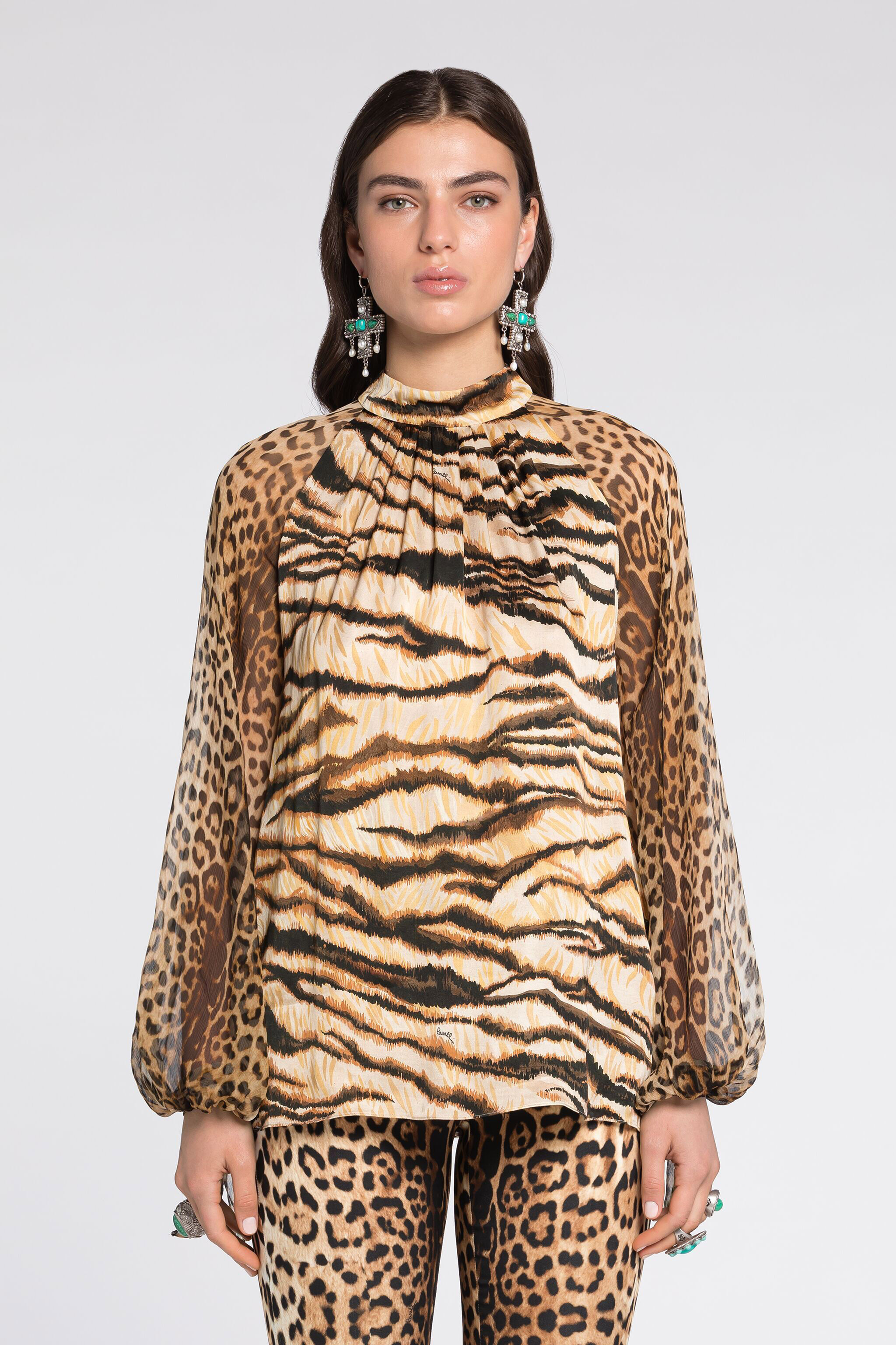 RC Animal-Print Shirt Light Brown RKT700-SZH36