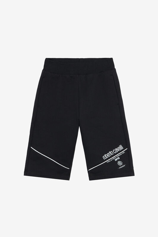 JU Black Bermuda Shorts with Logo and RC Monogram BLACK VJT25B-CF050
