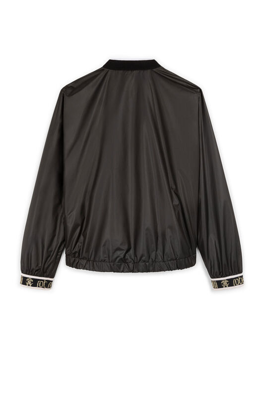 JU RC Monogram-Embroidered Bomber Jacket BLACK KJT400-SB081