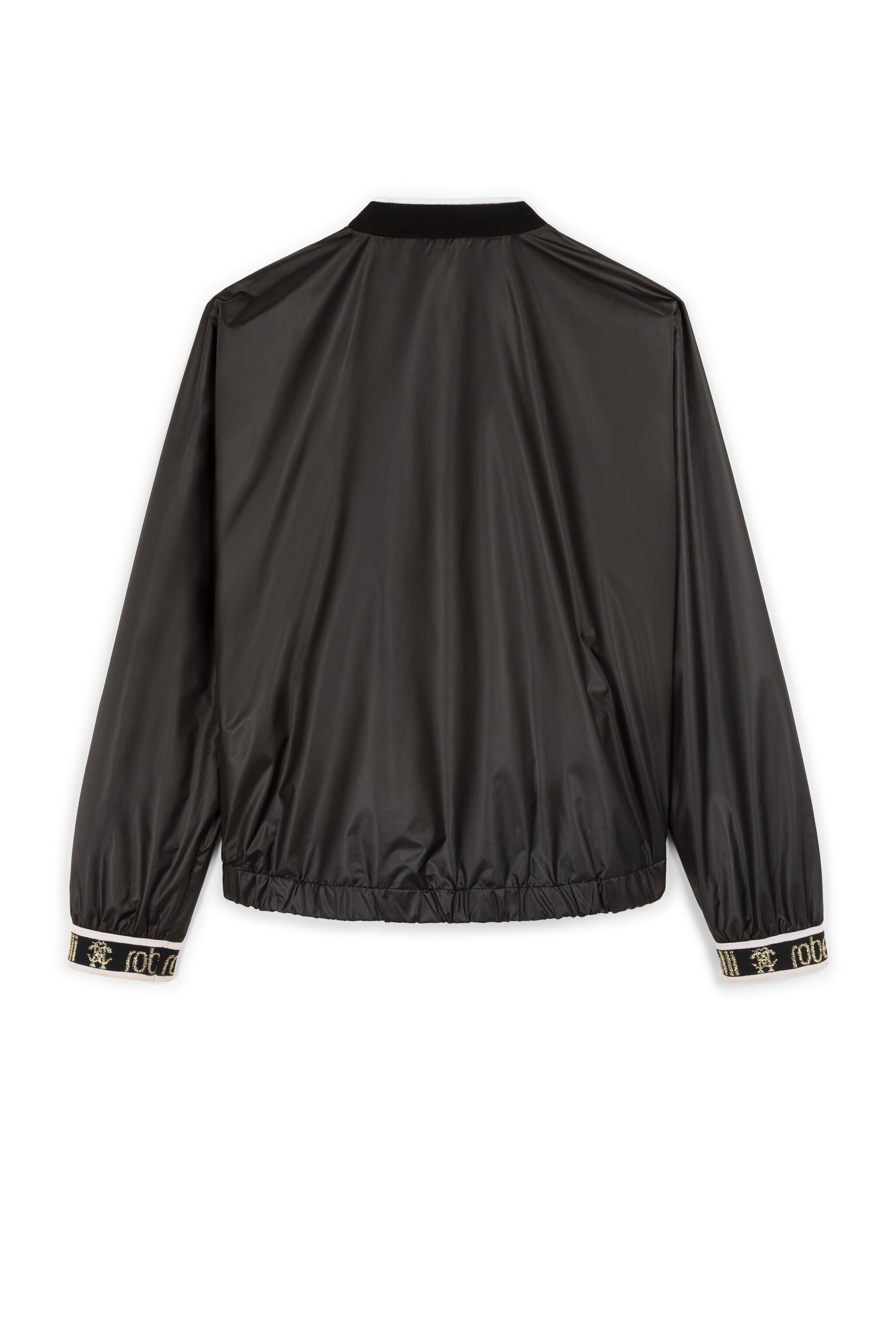 JU RC Monogram-Embroidered Bomber Jacket BLACK KJT400-SB081