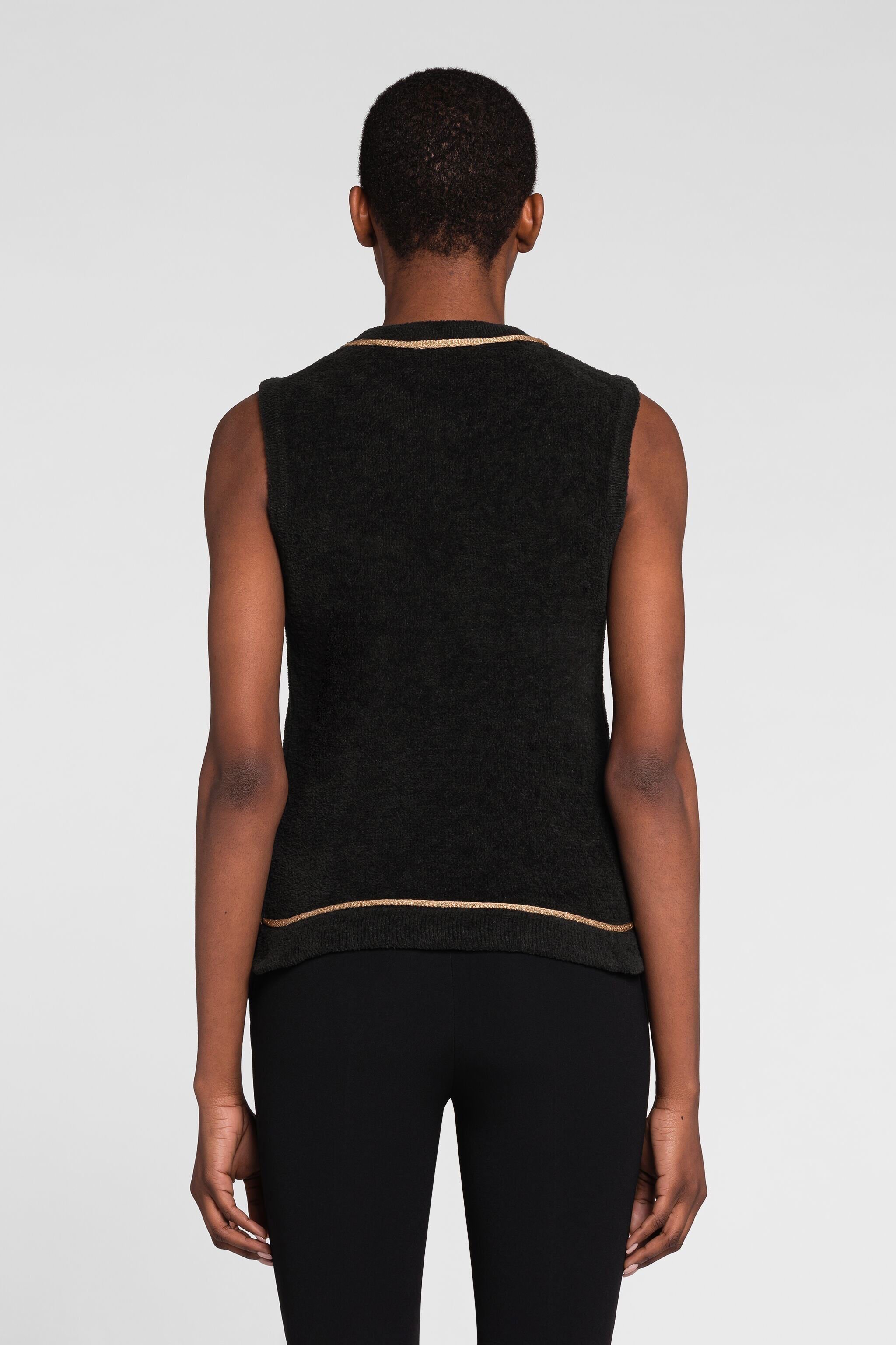 RC Logo-Embroidered Sleeveless Top Black OKM613-MR001