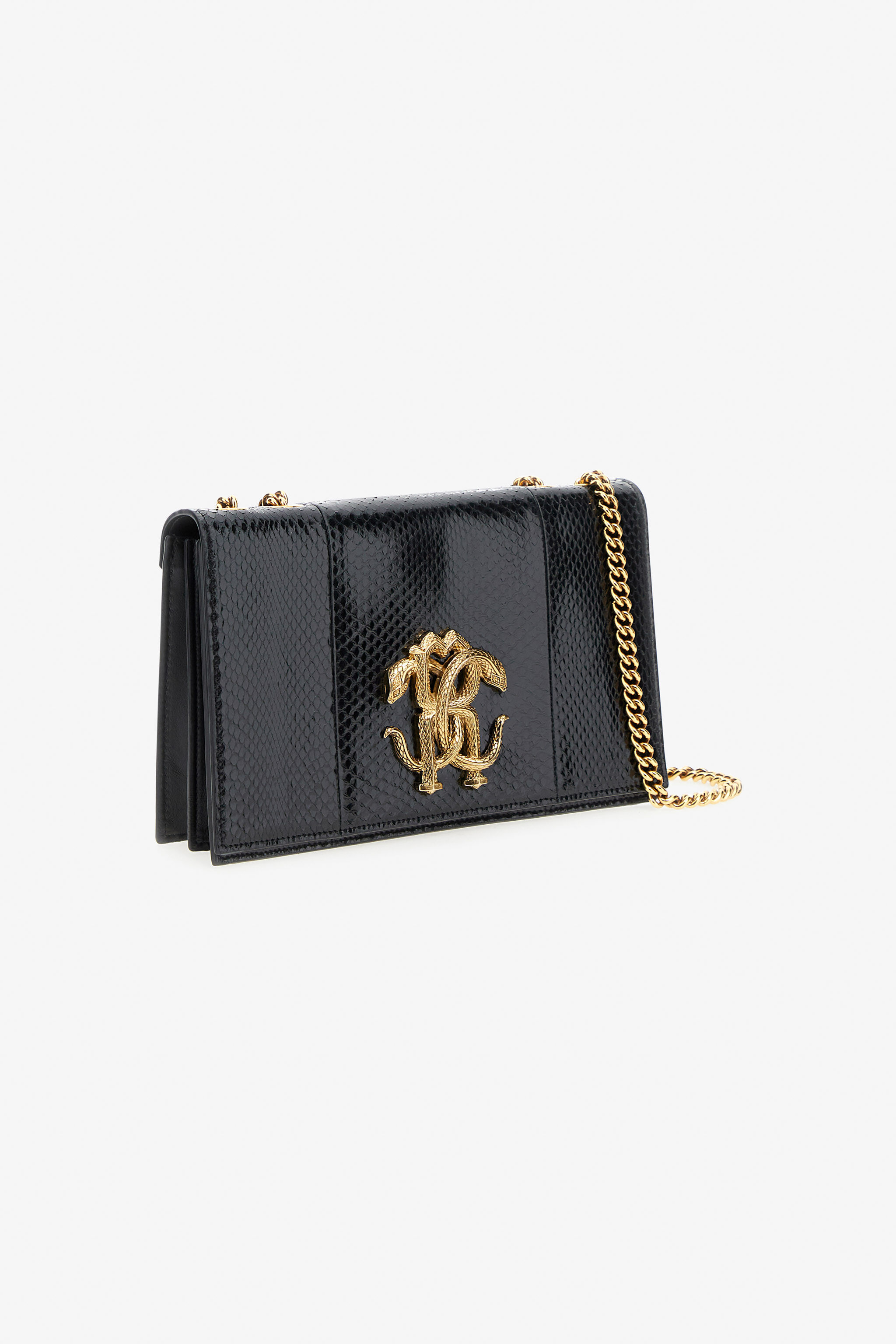 RC Shoulder Bag with Monogram Mirror Snake Black SKB120-PA001