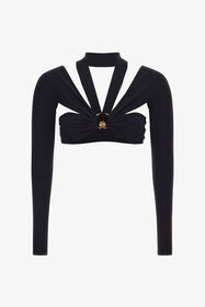 ${brand} Langärmliges Crop-Top mit Cut-Outs ${colorDescription} ${masterID}
