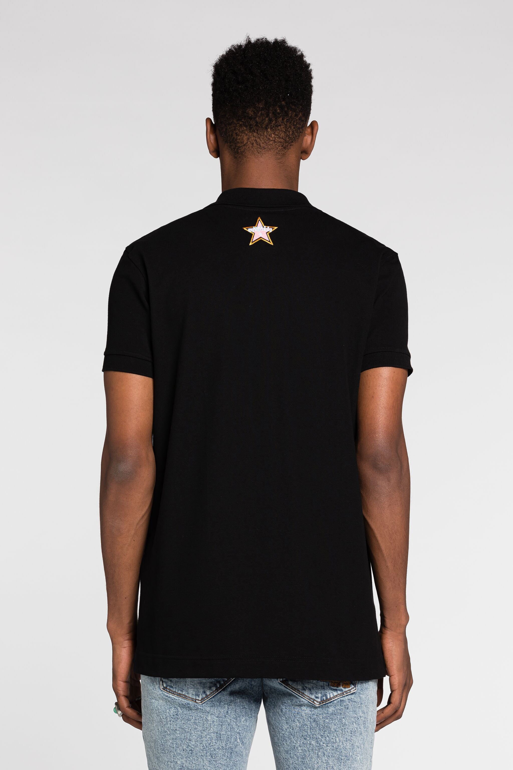 RC Checked Cotton Polo Shirt Black/White RRT64D-KB002