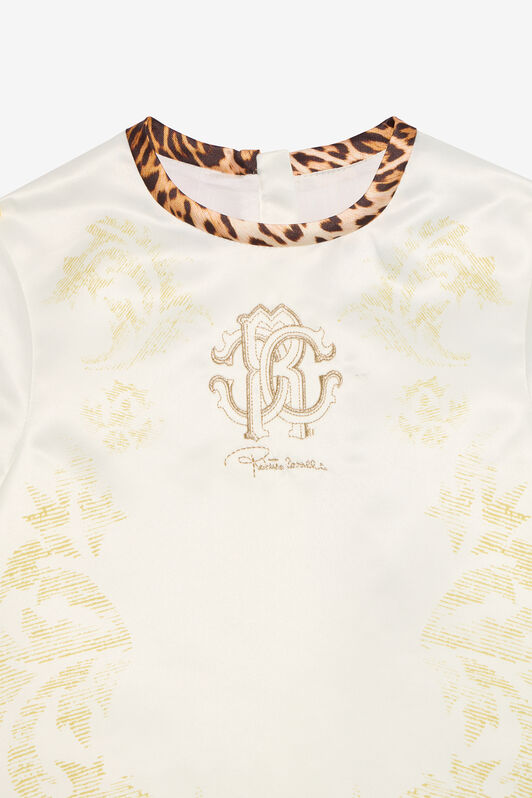 JU Milk White Dress with Jaguar Skin Inserts MILKY WHITE VJT10C-RDJ02