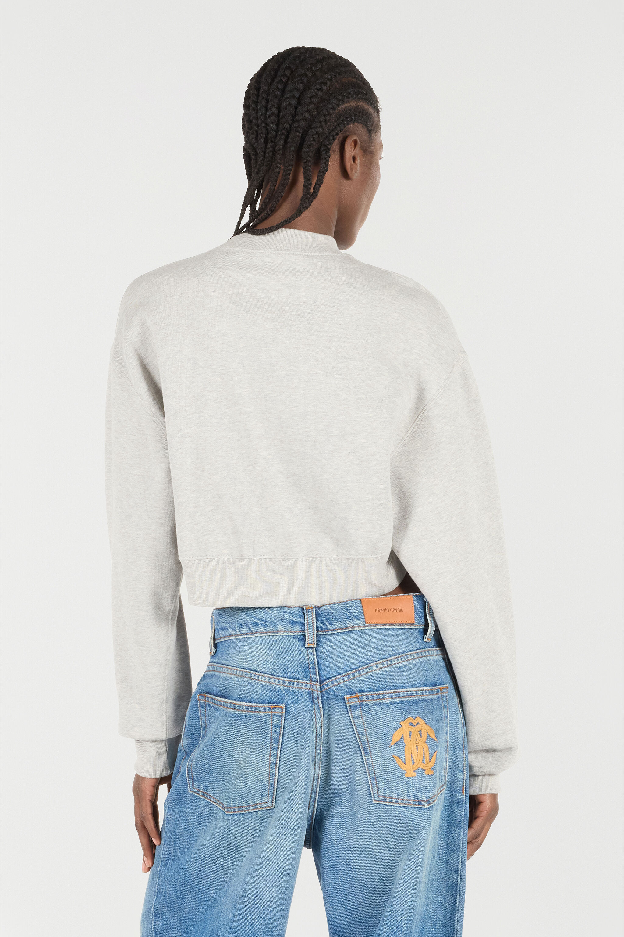 RC Cropped Sweatshirt with Mirror Snake Monogram Gray VKT68A-CF007