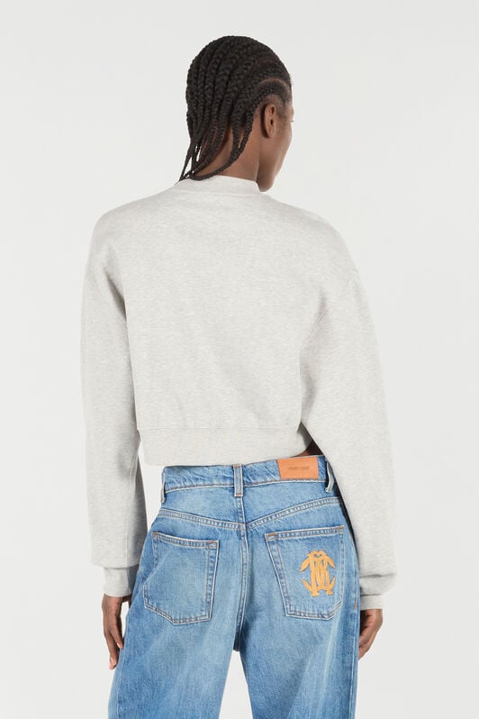 RC Cropped Sweatshirt with Mirror Snake Monogram RC Cropped Sweatshirt with Mirror Snake Monogram Gray VKT68A-CF007