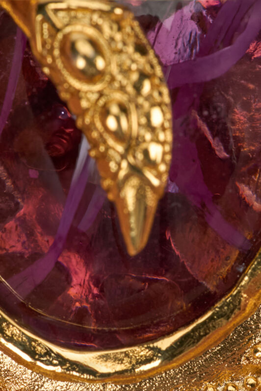 RC Gold Clip-On Earrings with Amethyst Stone ORO/AMETISTA VWG013-AM081