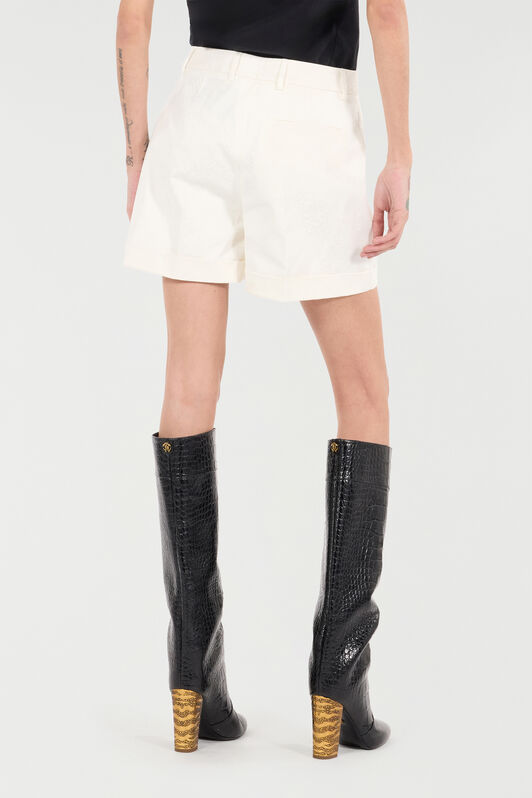 RC Solid-Color Python-Print Shorts White UKT214-4NN53