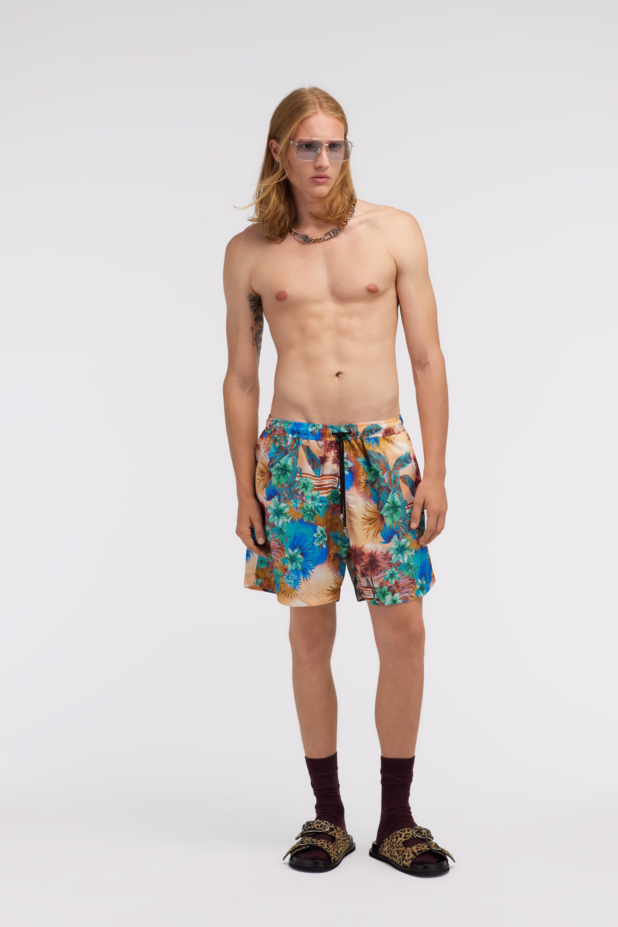 RC Swim shorts with Hawaii print Naranja SYH00A-5RF70