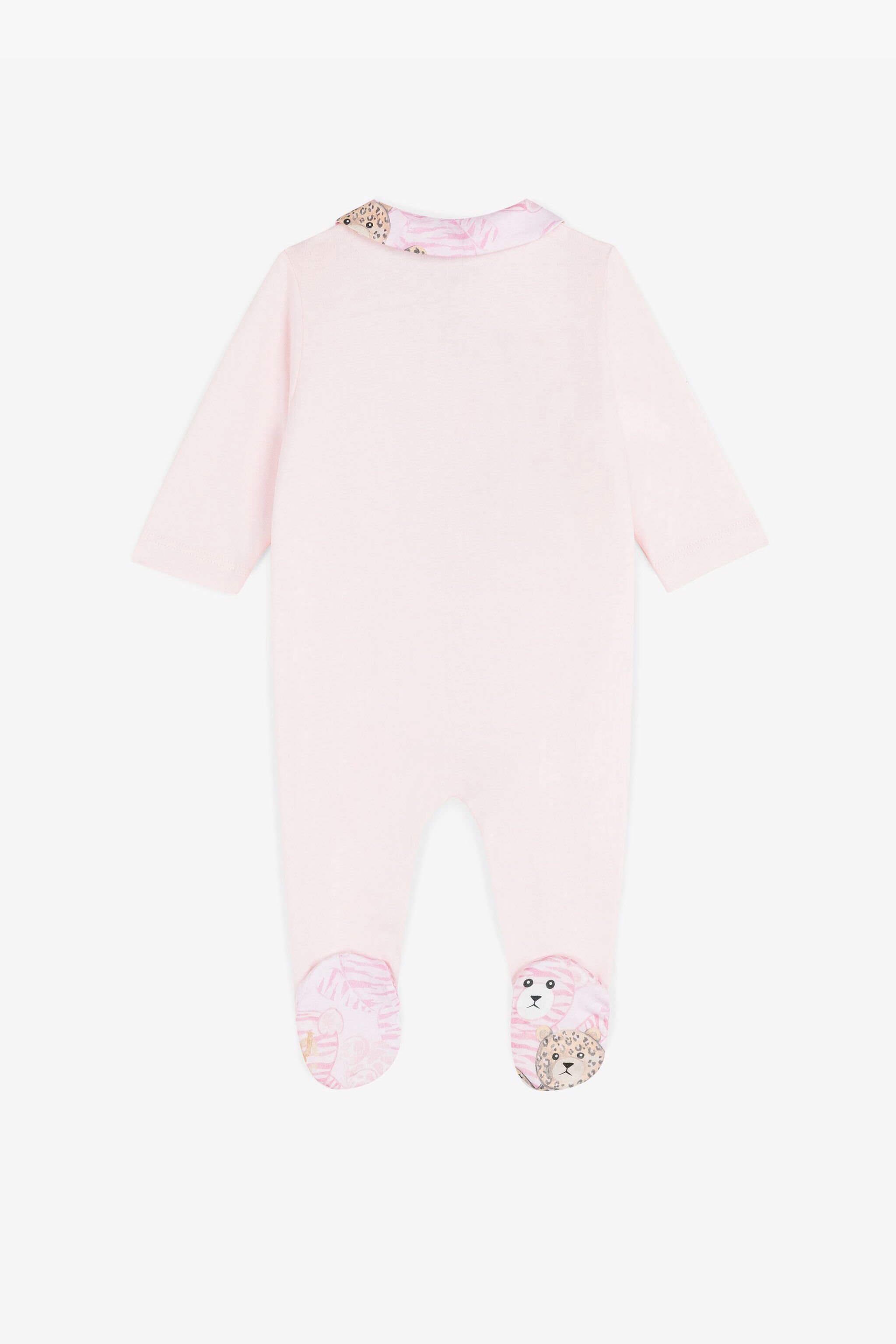 JU Teddy Bear-Print Cotton Babygrow Set Pink RJT830-JD001