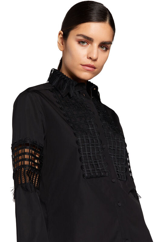 RC Crochet-Insert Cotton Shirt Black MQT706-CH054