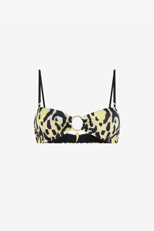 RC Jaguar-print bikini top RC Jaguar-print bikini top Yellow QKW00I-LNF54