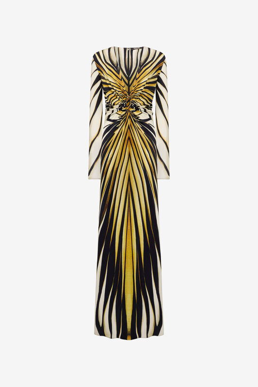 RC Ray Of Gold Print Maxi Dress Gold TKT107-JRM33