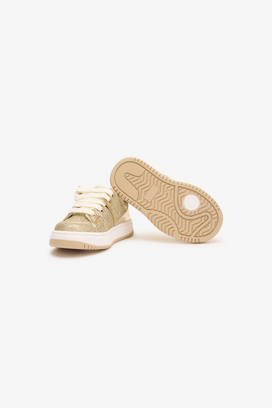 JU Glittery Sneakers With RC Monogram GOLD TJS02T-PZJ50