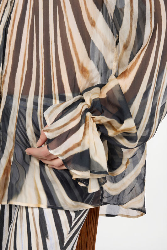 RC Chemise En Soie Imprimé Zebra NATURAL/BLACK XQT710-HNT26