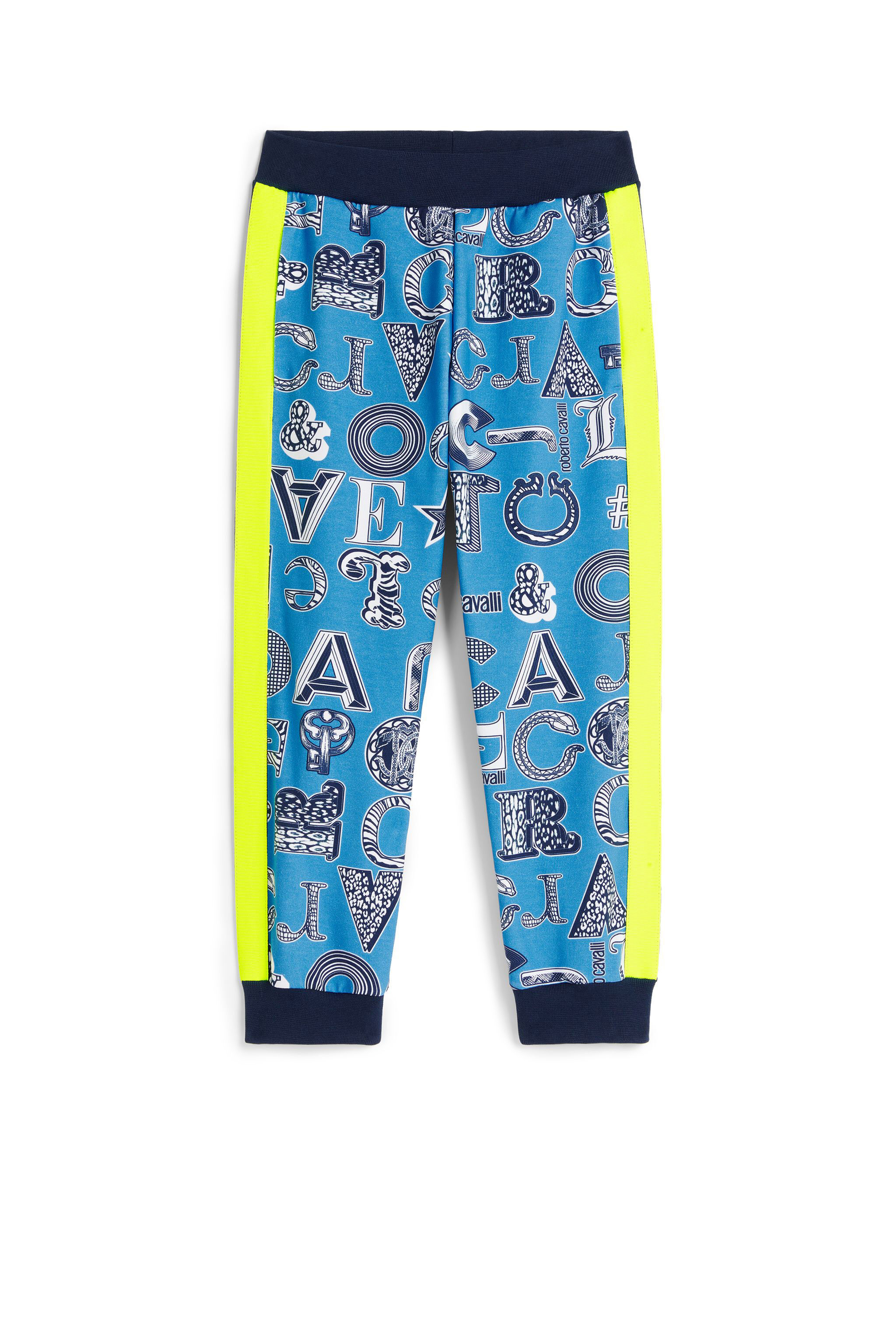 JU Letter-print track pants Light blue MJT254-HUB65