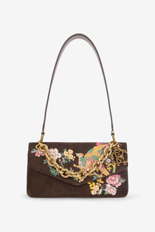 RC Suede Bag with Naturalistic Pattern RC Suede Bag with Naturalistic Pattern Brown VKB018-PC010
