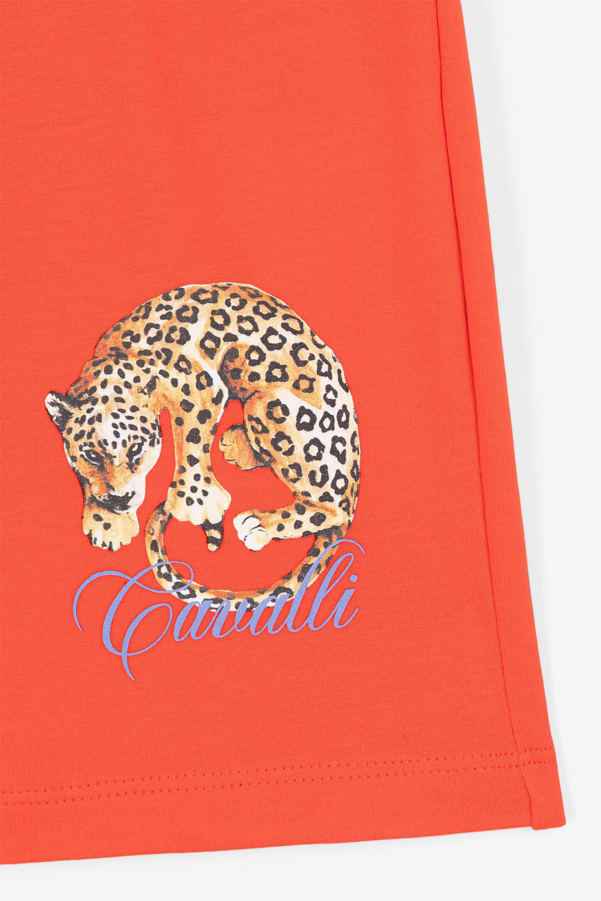 JU Jaguar-Print Logo Shorts Orange OJT287-ISA2J