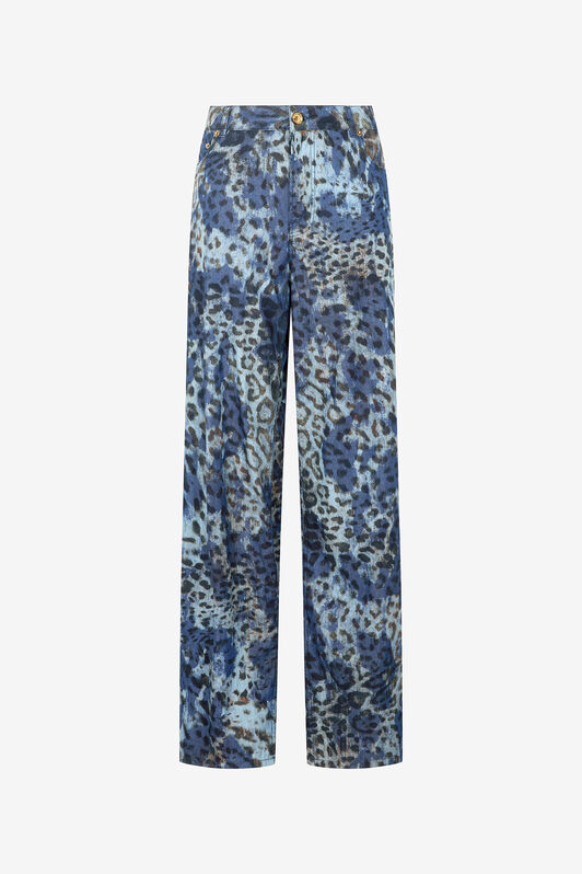 RC Jeans with Jaguar Skin Print BLU/CELESTE/MARRONE VKJ207-VT010