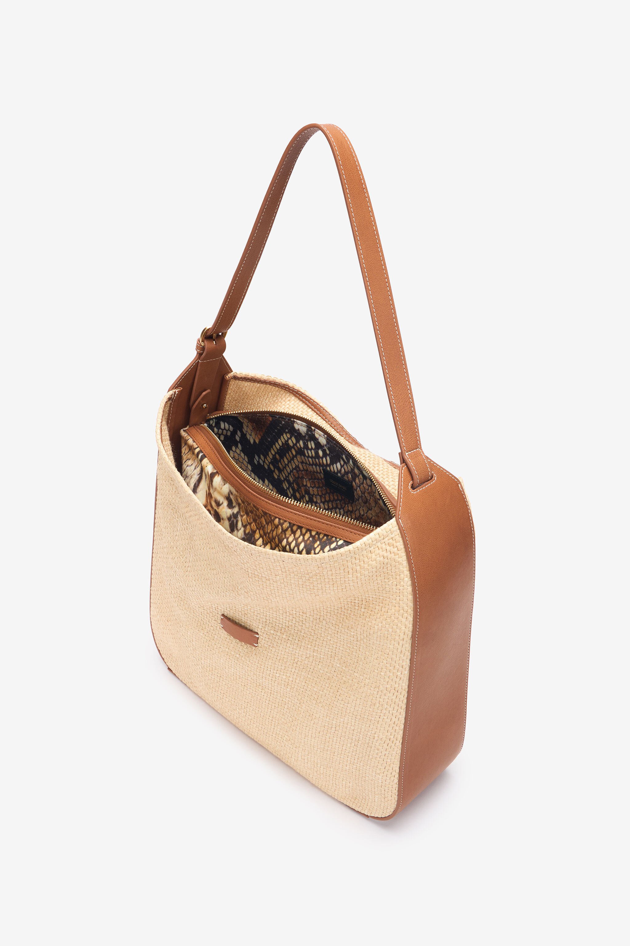RC Grand Sac D’Épaule Effet Raphia Marron clair UWB006-PZI06