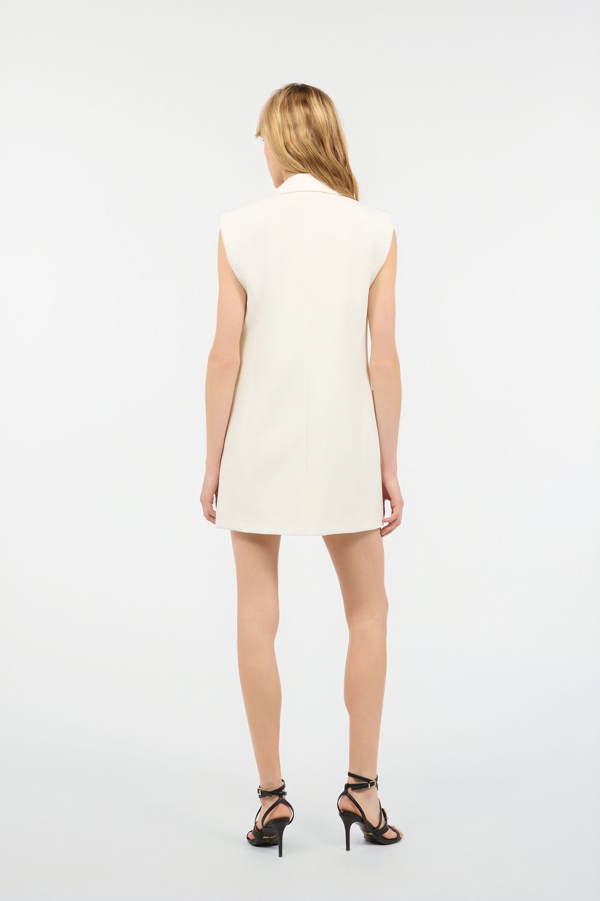 JC Vestido Blazer De Botonadura Recta Blanco UFT189-UF255