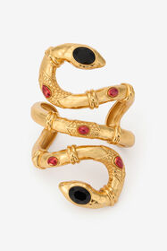 ${brand} Gold Rigid Bracelet with Black and Ruby Stones ${colorDescription} ${masterID}