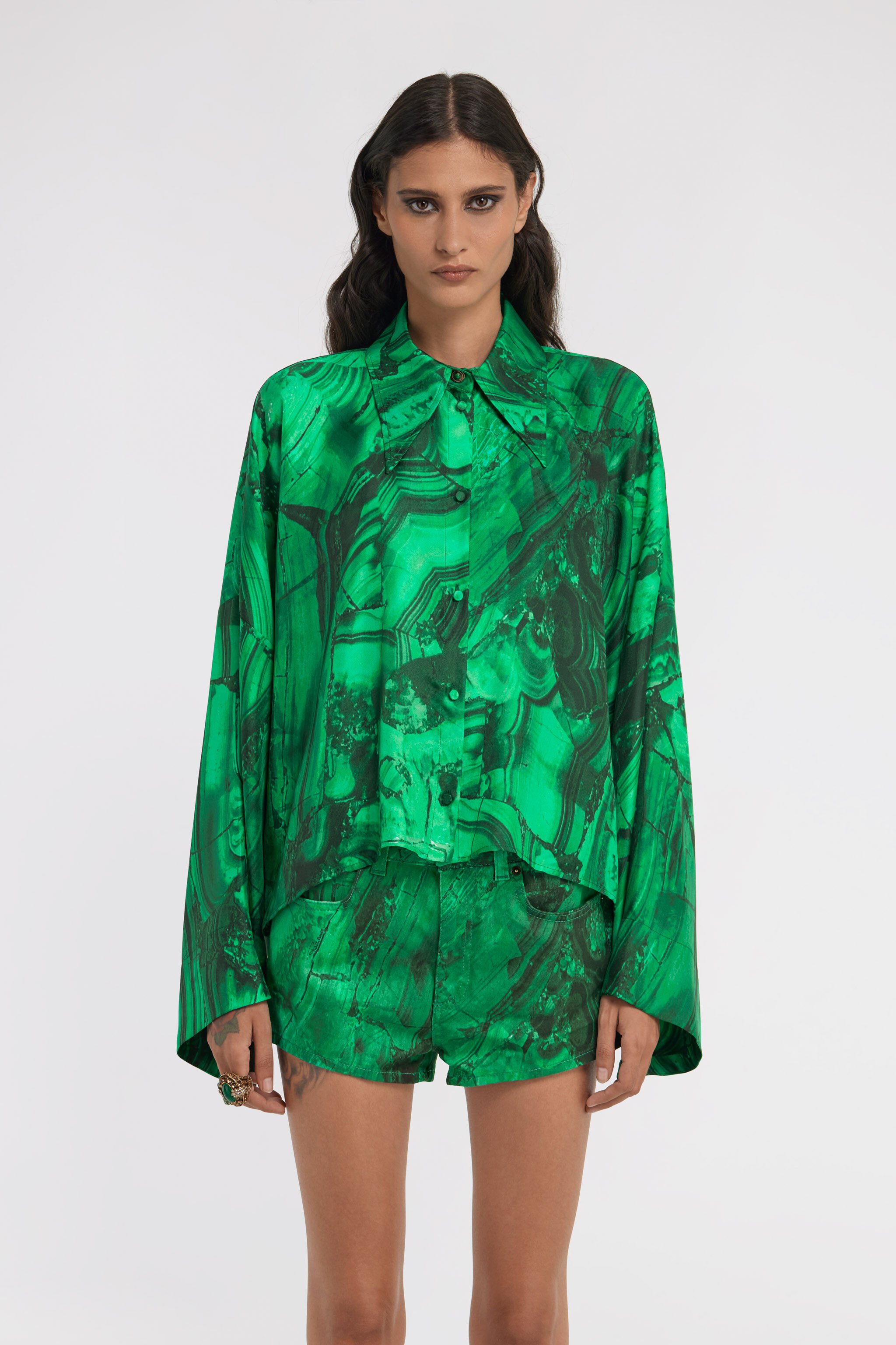 RC Malachite print Blouse Green TKT700-4QN06
