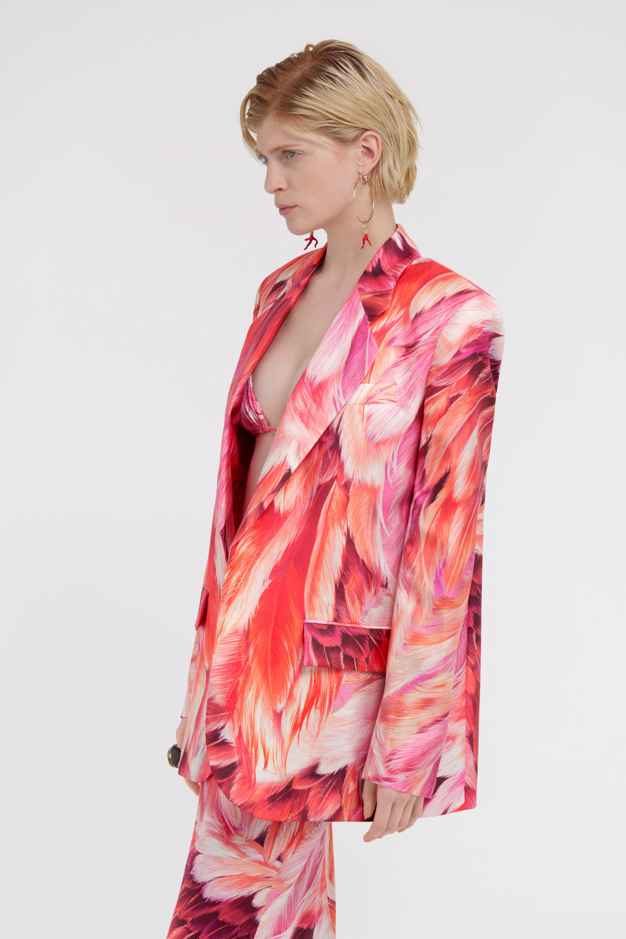 RC Plumage print blazer Fuchsia SWT402-4QL71
