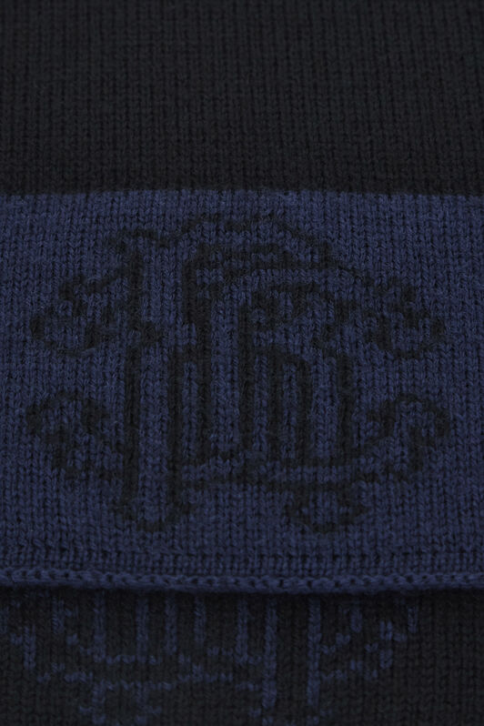 RC Schwarzer Halstuch Monogram RC Jacquard Dunkelblau NOZ01E-MQ014
