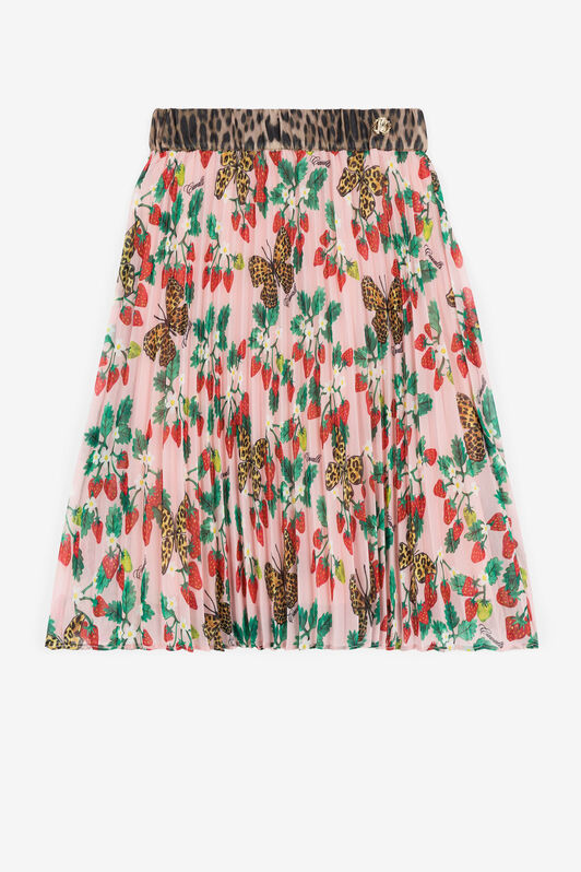 JU Graphic-print pleated skirt Pink QJT303-SQF64