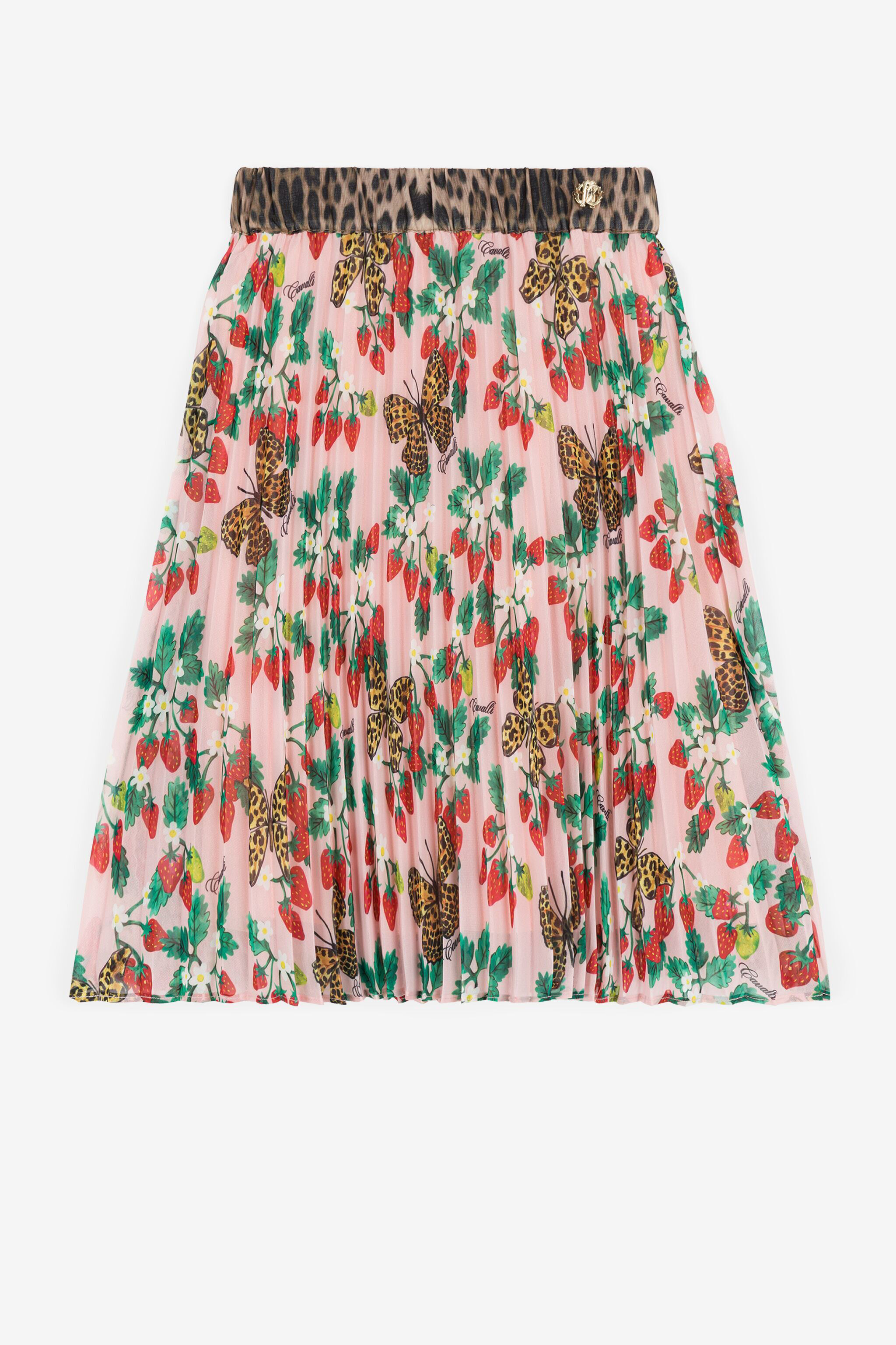 JU Graphic-print pleated skirt Pink QJT303-SQF64
