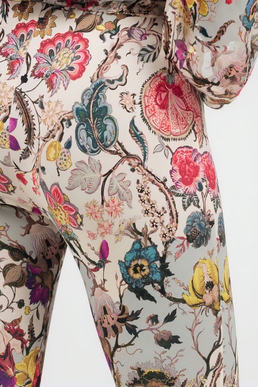 RC Florentine Flowers Print Leggings BEIGE WQT23A-LNR29