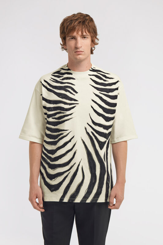 RC Zebra print T-shirt Elfenbein TRT62J-JD060