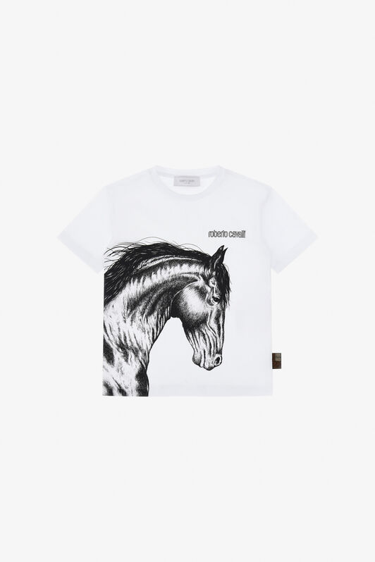 JU Camiseta Con Caballo Y Logotipo Blanco TJT60S-JD001