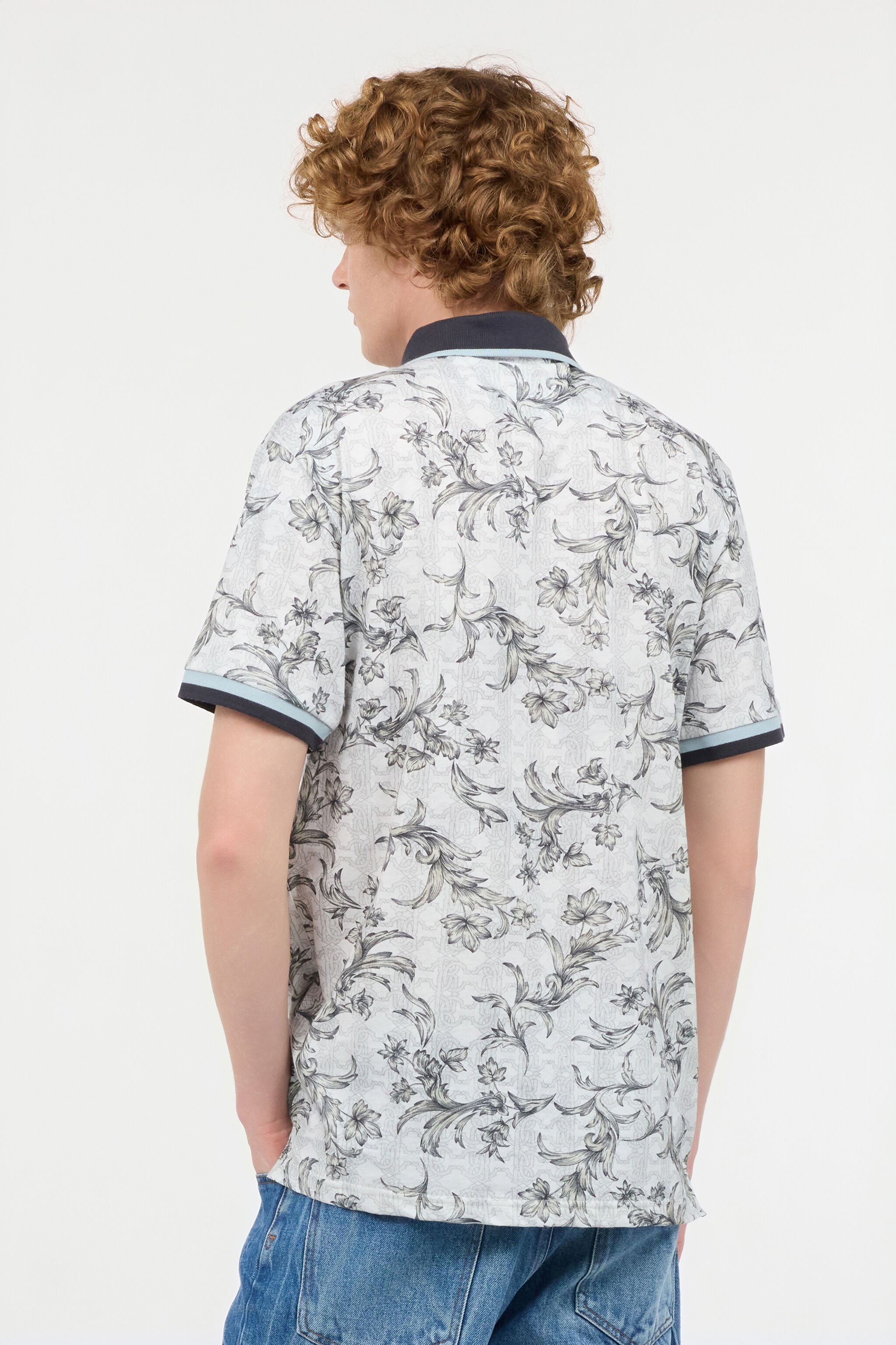 RC Polo Shirt With Floral Print WHITE OOT64A-XKO64