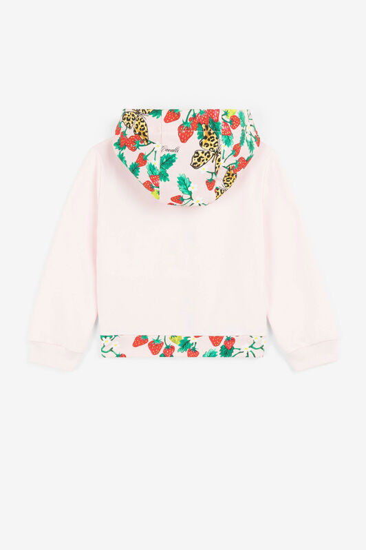 JU Butterfly And Strawberry-Print Zip Hoodie Pink QJT913-CF050