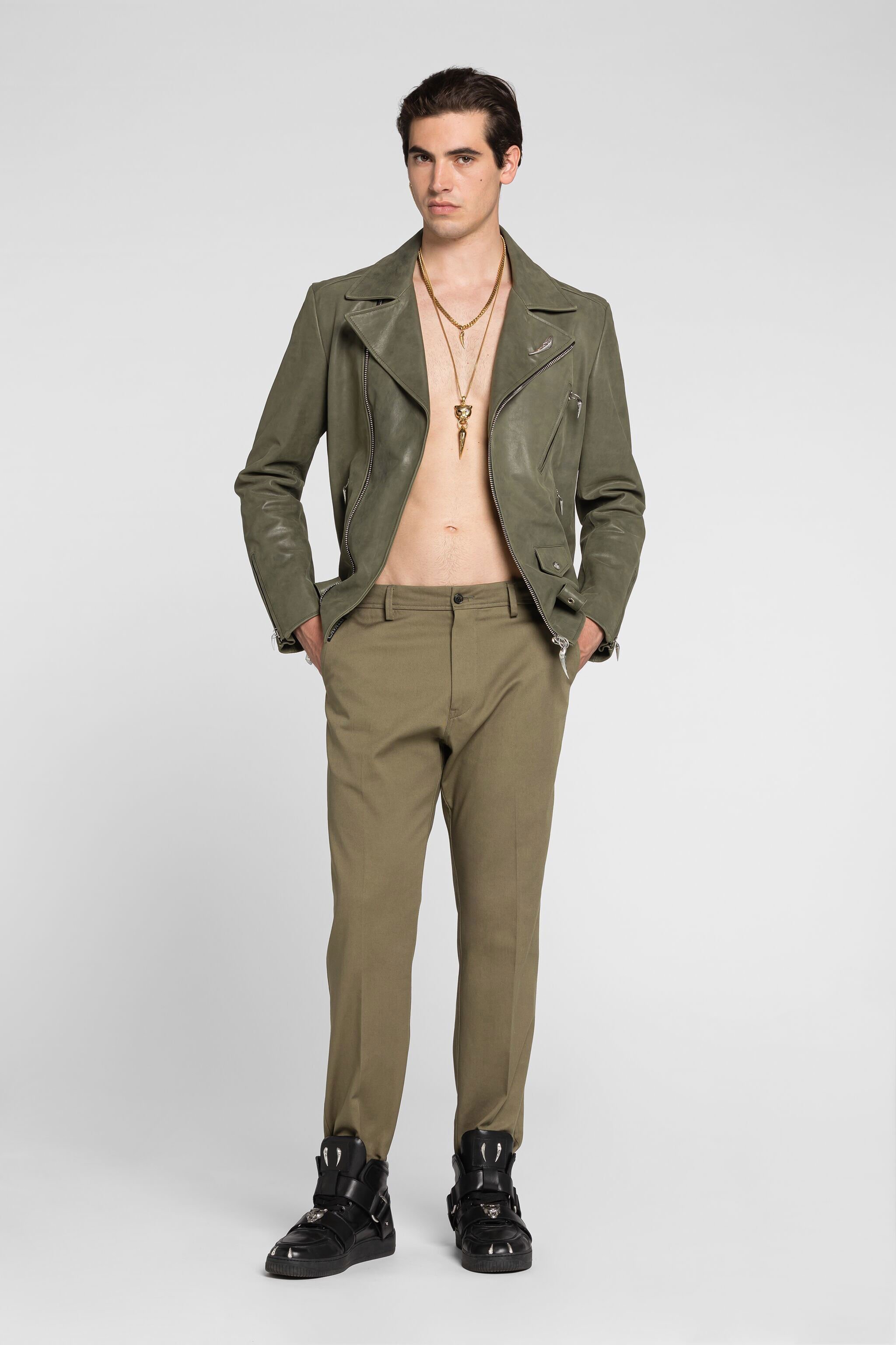 RC Mirror Snake Slim-Fit Trousers LIGHT BROWN PRT200-FN063
