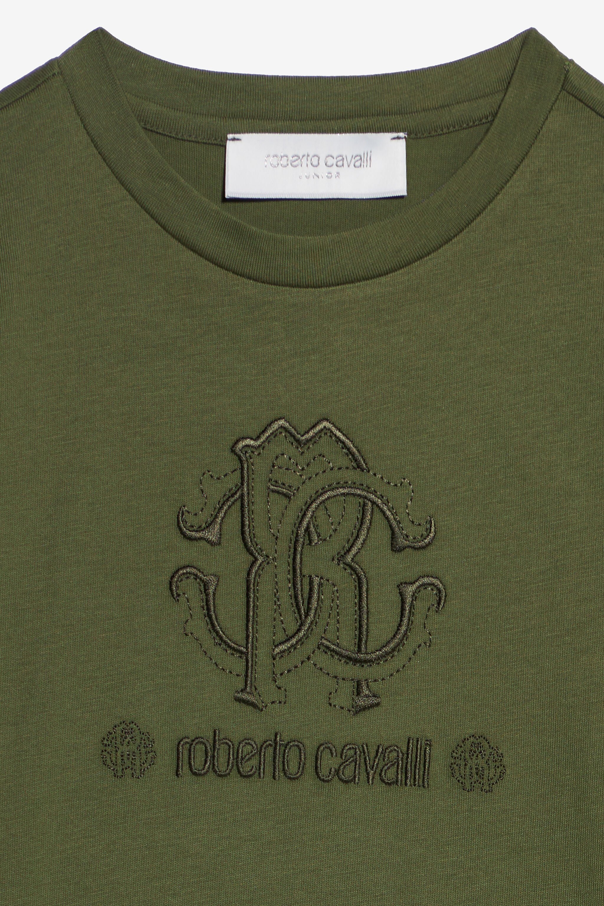 JU T-Shirt With RC Monogram And Logo Green UJT60M-JD001