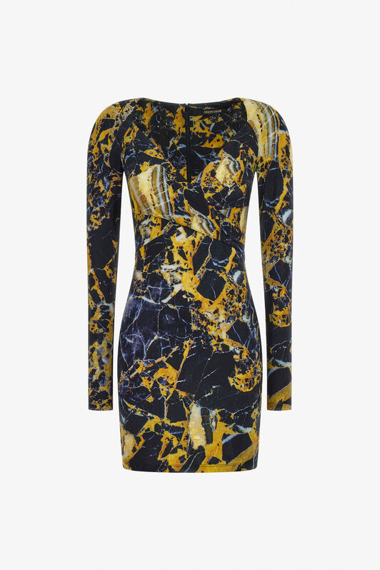 RC Marble print Dress Yellow TWT135-LNN19
