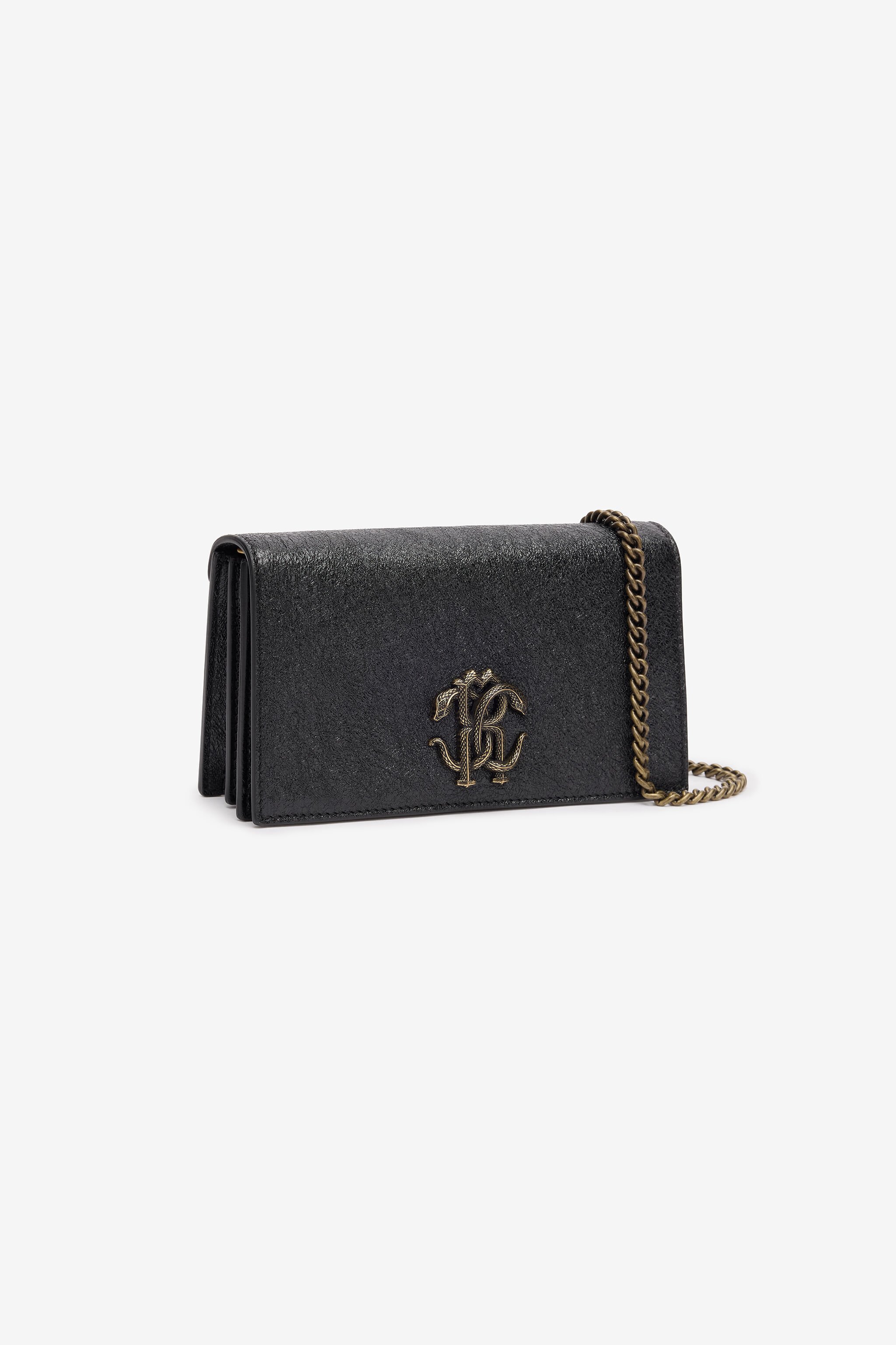 RC Cracked Leather Bag with Mirror Snake Monogram Negro POB00C-PZO07