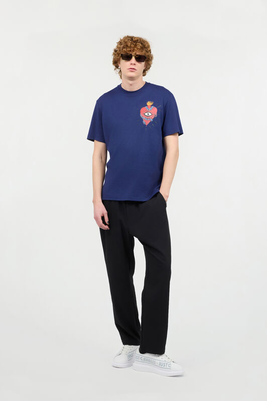 JC Camiseta Con Corazón Y Serpiente Azul oscuro UFT044-UF064