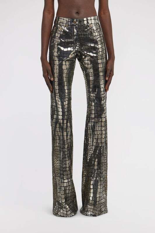 RC Crocodile Effect Pants Silver TKP201-PN003