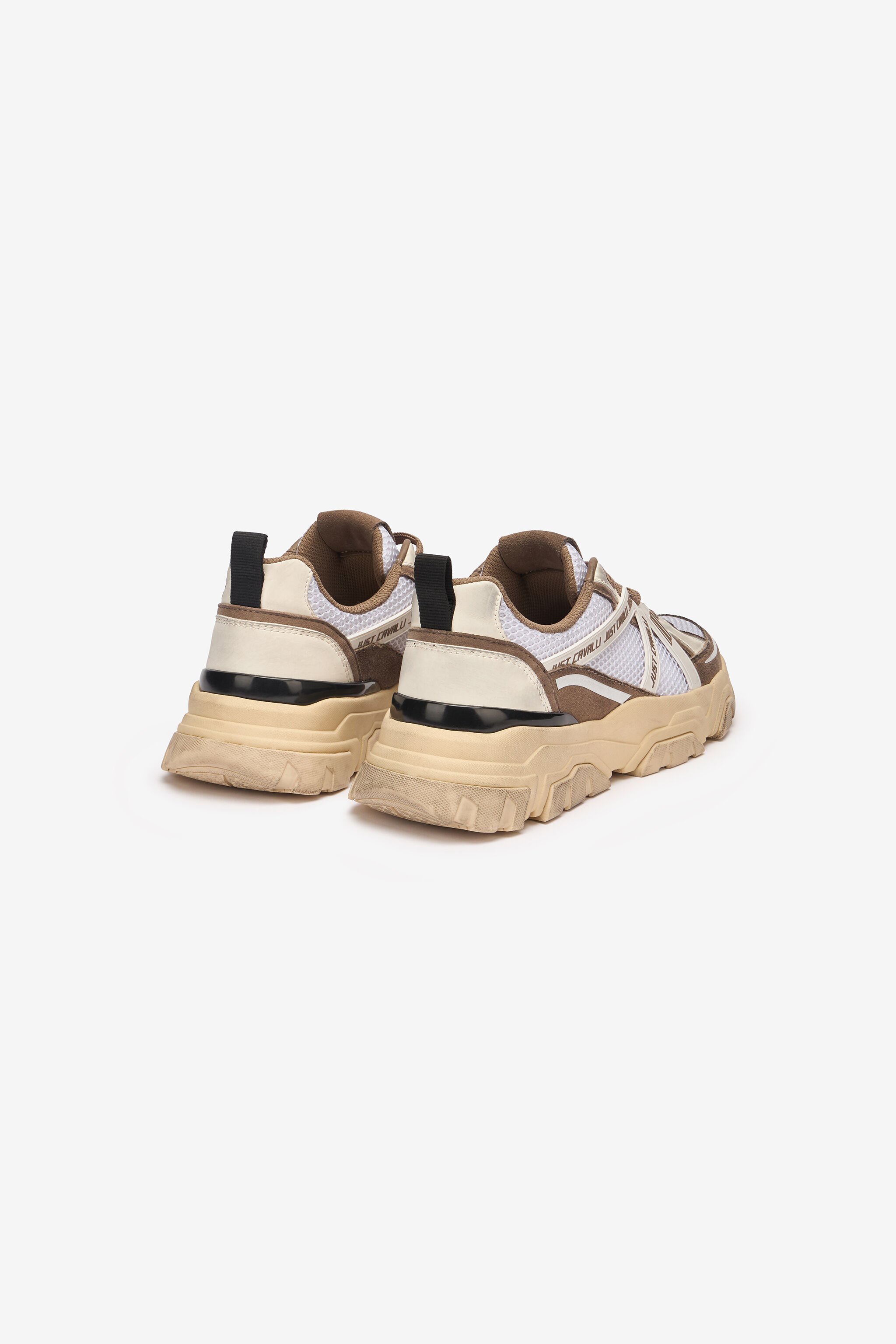 JC Sneakers Mit Logoeinsätzen Weiß/Braun UFS018-UF293