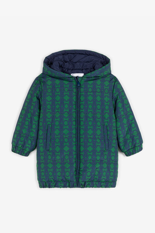 JU Abrigo acolchado con estampado monograma RC JU Abrigo acolchado con estampado monograma RC Verde/Azul RJT404-5RF66