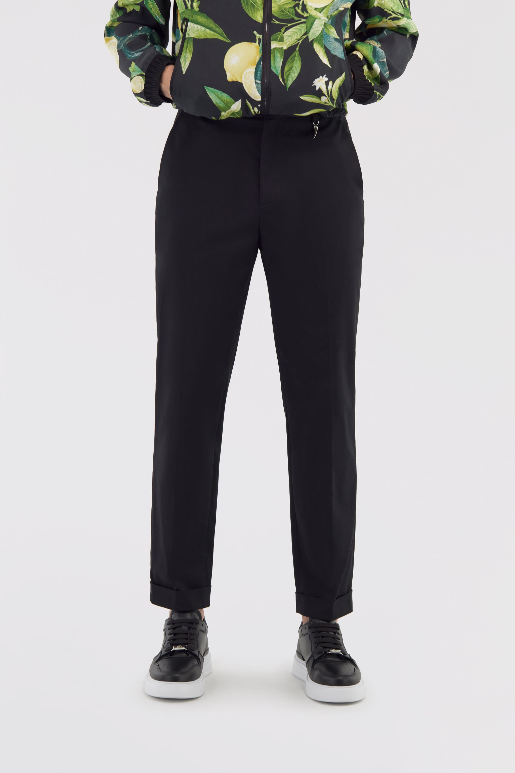 RC Tailored slim pants with fang Schwarz SRT247-FN061
