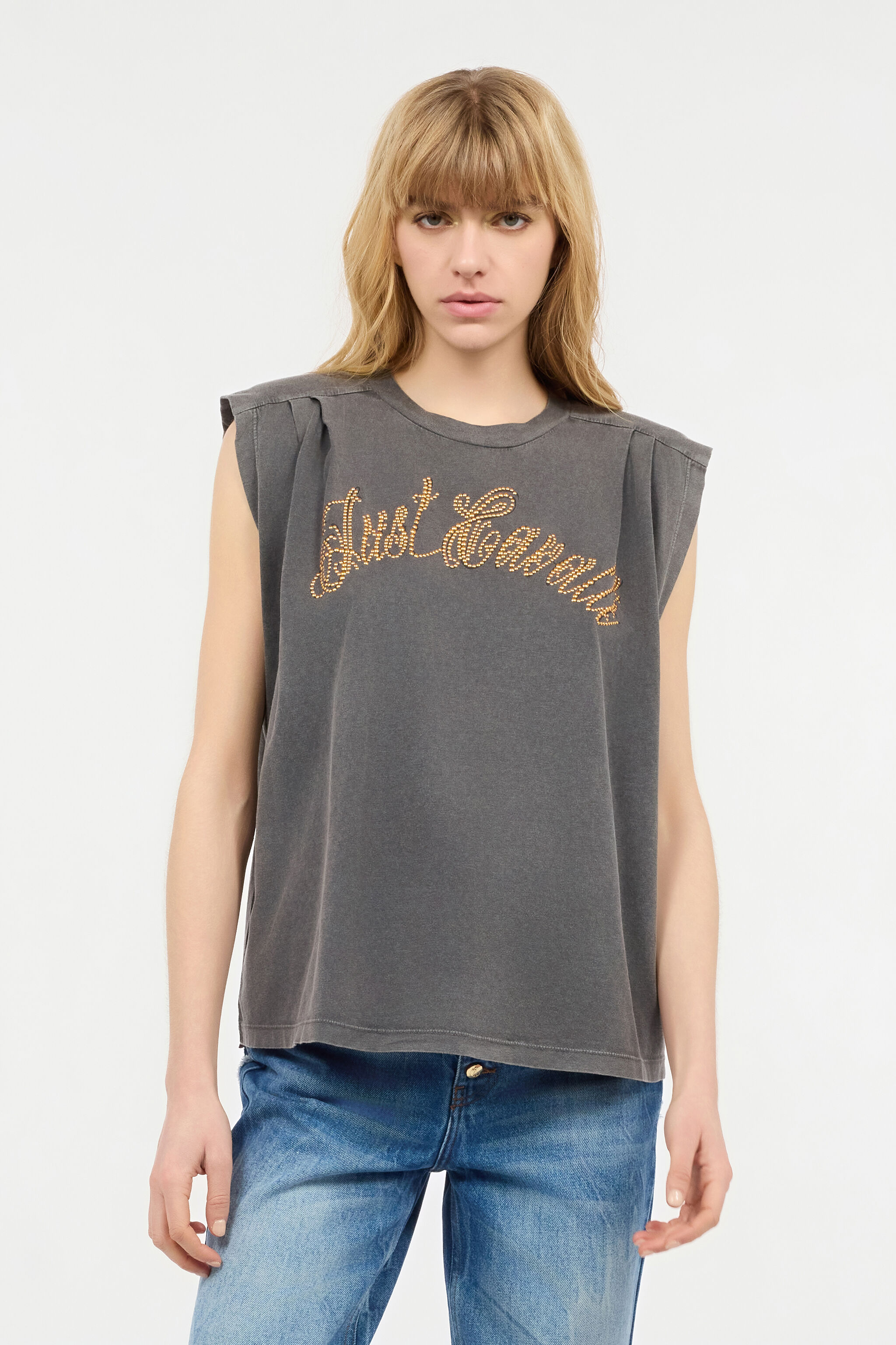 JC Cotton Top With Front Logo Dark gray UFT121-UF175