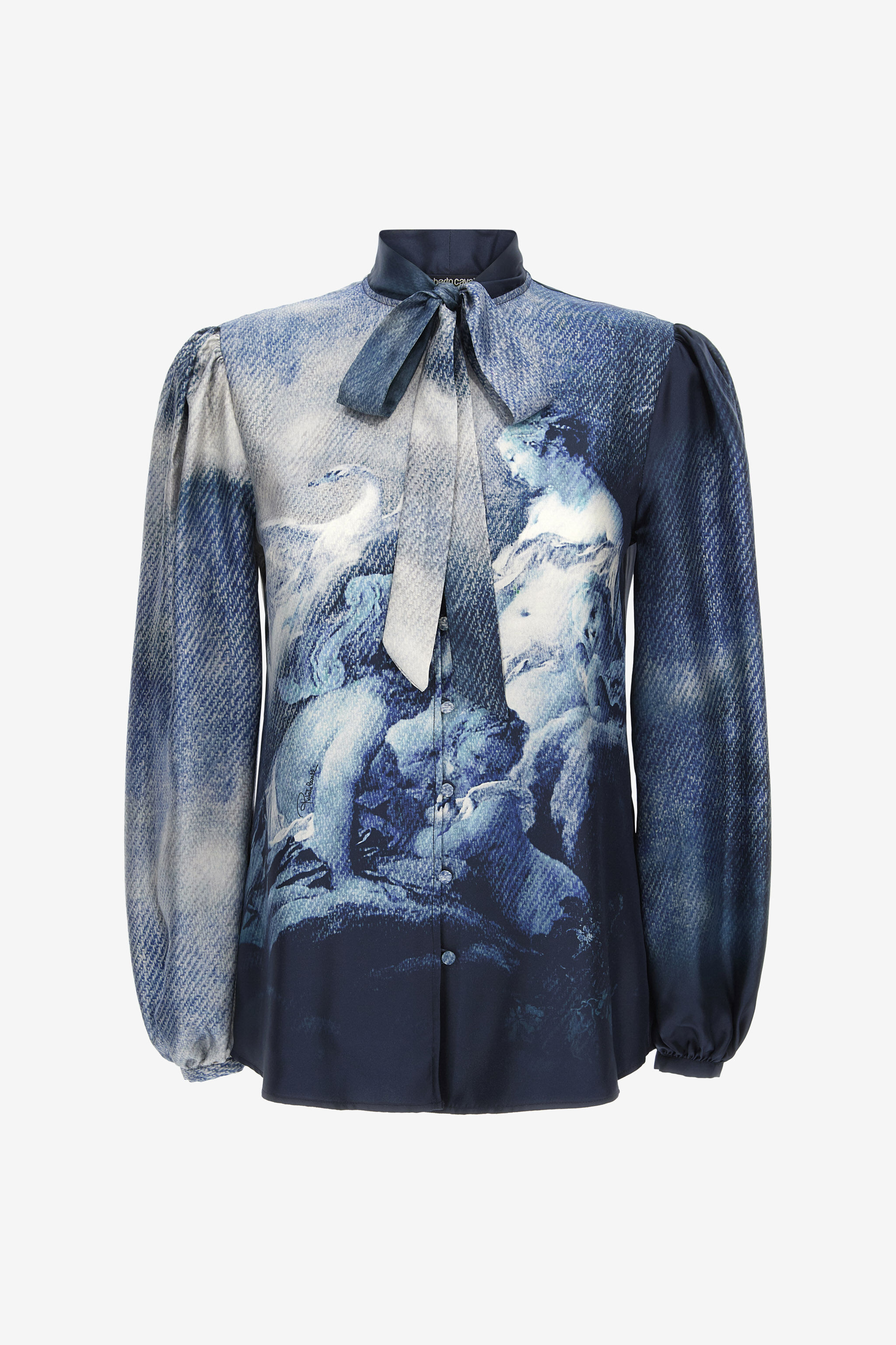 RC Camicia in seta stampa Wild Leda Blu scuro RWT705-4QI16