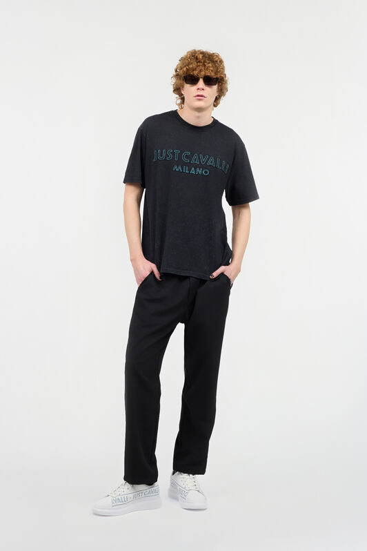 JC T-Shirt With Logo Black UFT027-UF047
